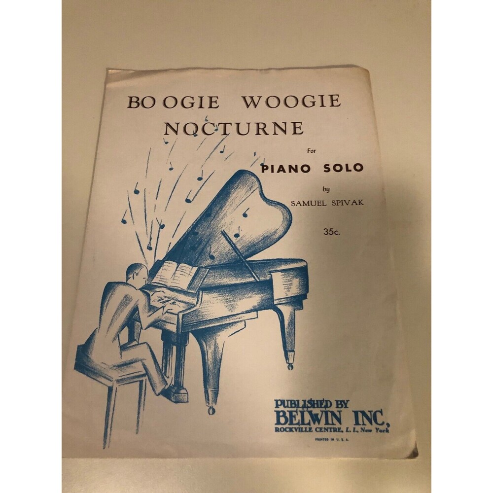 Boogie Woogie Nocturne Vintage Piano Literature Music by Sam Spivak